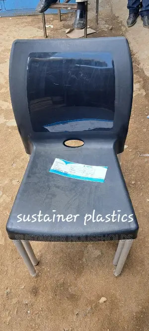 Black Plastic Chairs With Metallic Silver Legs