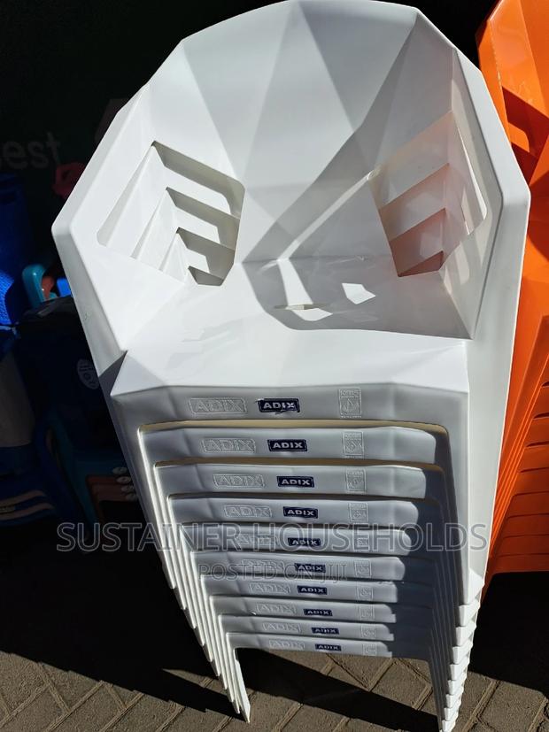 White Diamond Plastic Chairs - main view
