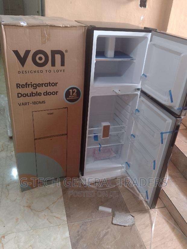Von Dark Silver 138l Double Door Refrigerator - thumbnail 2