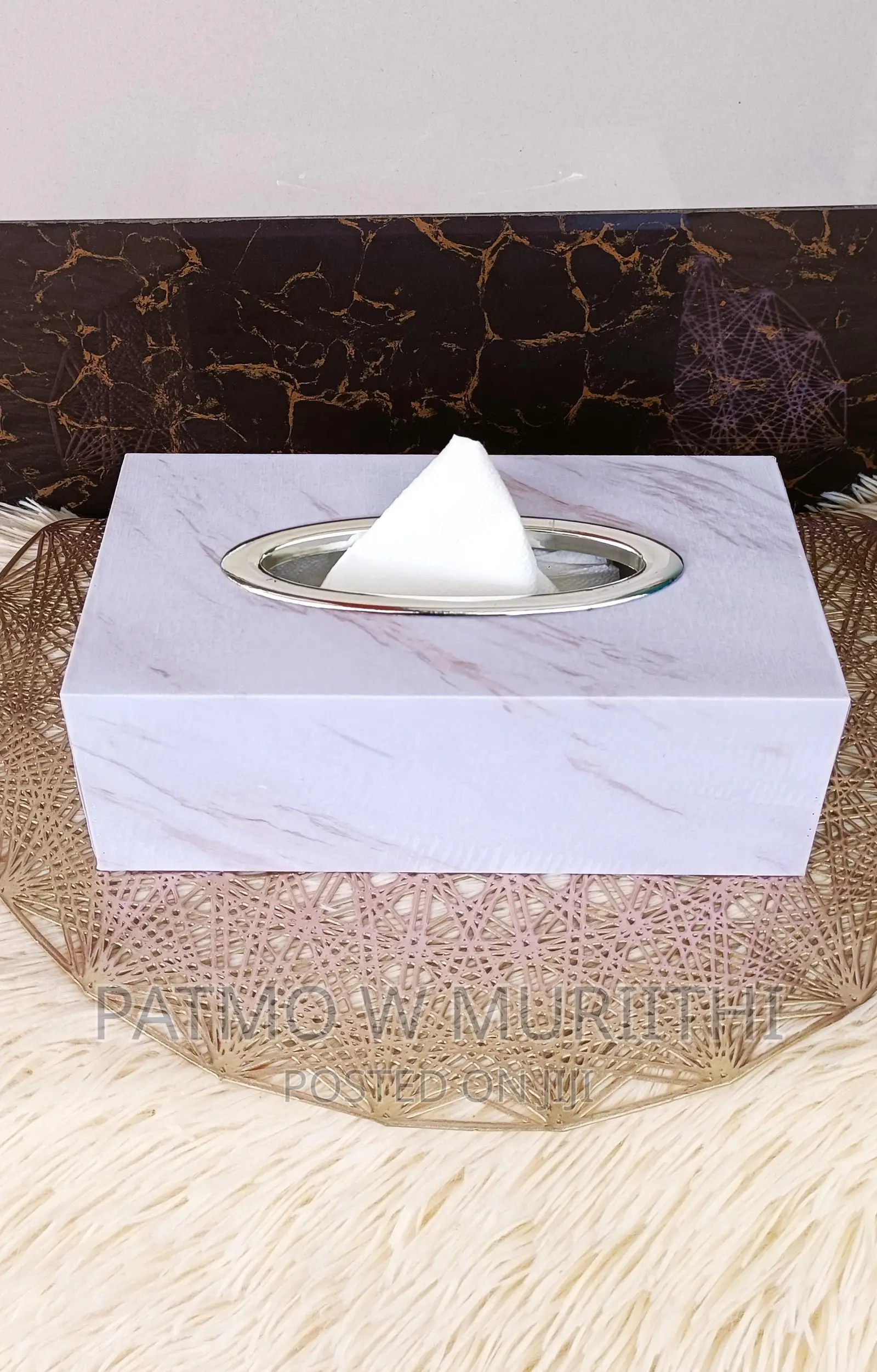 Marble Serviette Holder White