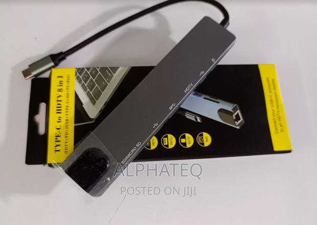 8 Port Type C Hub8 in 1 USB C Hub Multiport Adapter