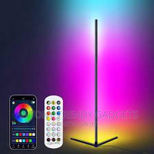 Modern RGB LED Corner Floor Lamp - main view