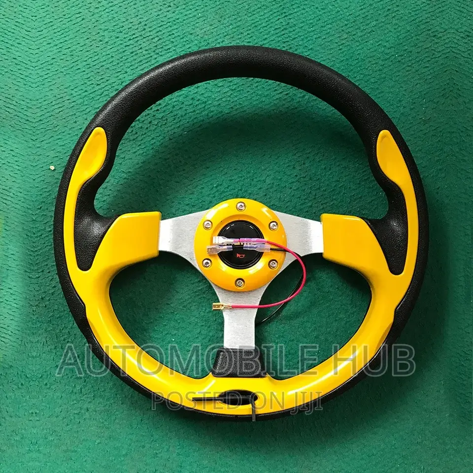 Yellow Momo Sport Steering Wheel