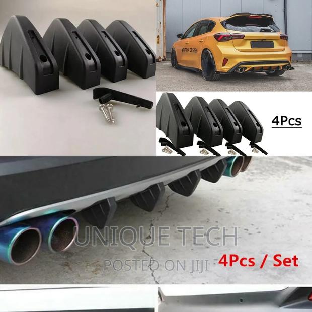 4 Pieces Car Modified Rear Bumper Diffuser- Anti-Collision