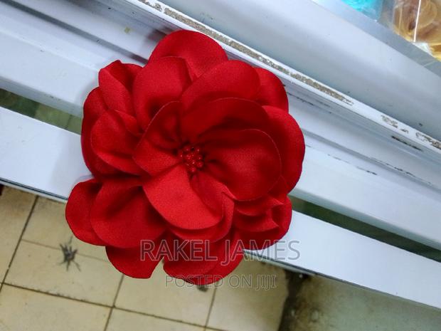 Ladies Red Brooch Flower - main view