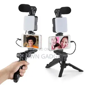 Vlog Beginners Smartphone Phone Video Kit, Led Light Microph