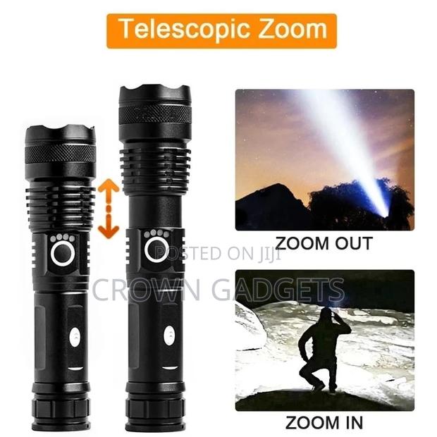 Most Powerful Flashlight 5 Modes Usb Zoom Led Torch Aluminiu - main view