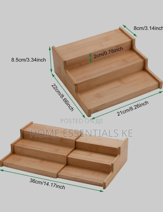 Expandable Bamboo 3tier Perfume/Spice Rack - thumbnail 2