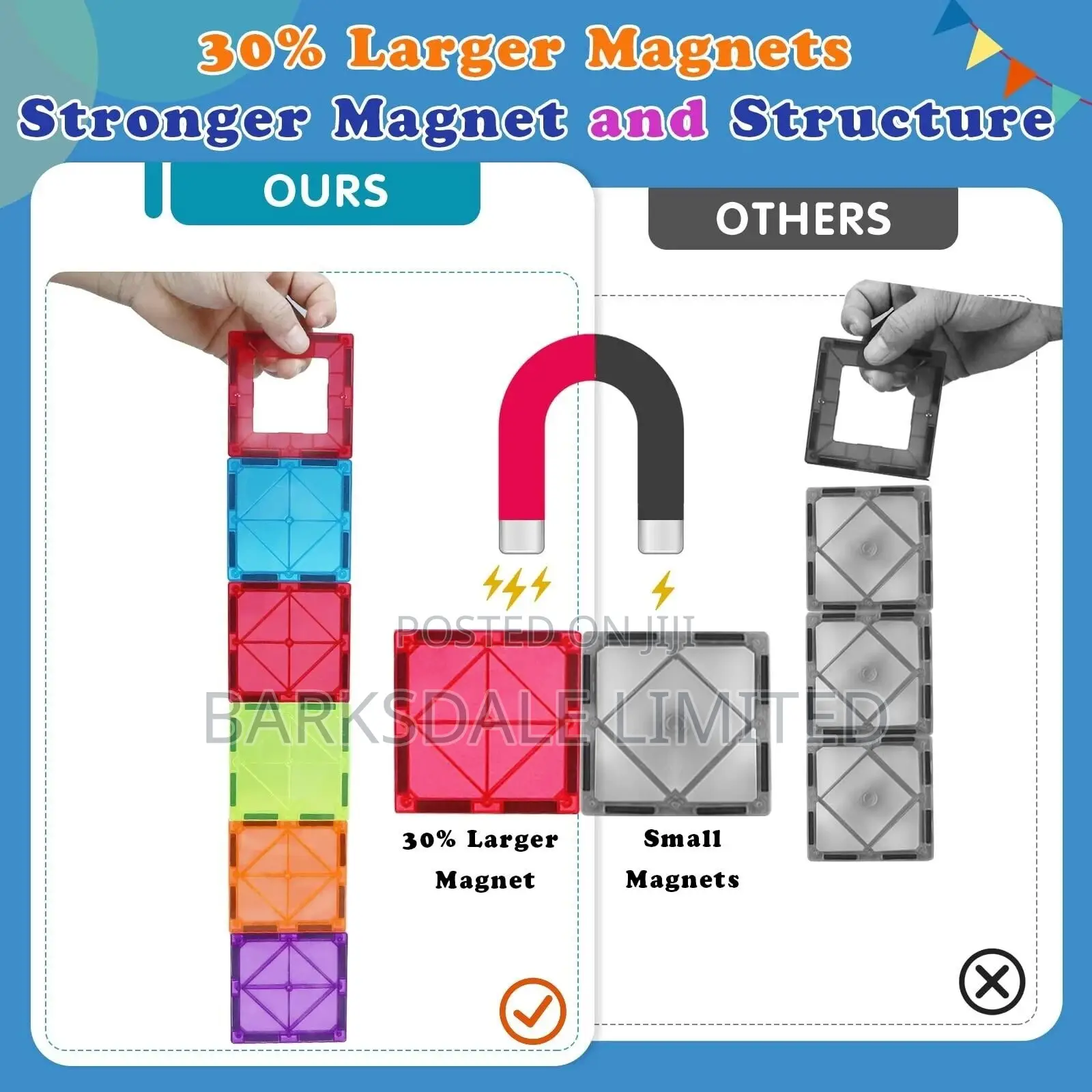 Magnetic Tiles Building Blocks Car Construction Toy Gift Kid