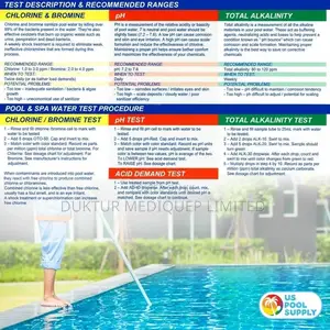 5-way Pool Spa Test Kit-ph/ Cl/ Bromine/ Alkalinity/ Acid