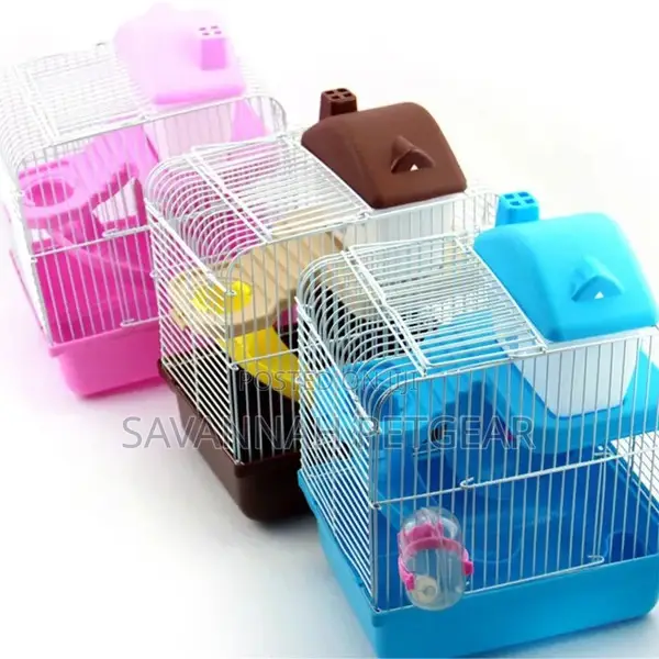 Hamster Cage Double Layer House Hamster Pet With Slides-Blue