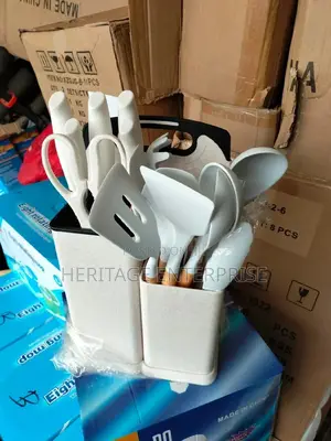 Silicone Spoons,With Wooden Handle 19pcs