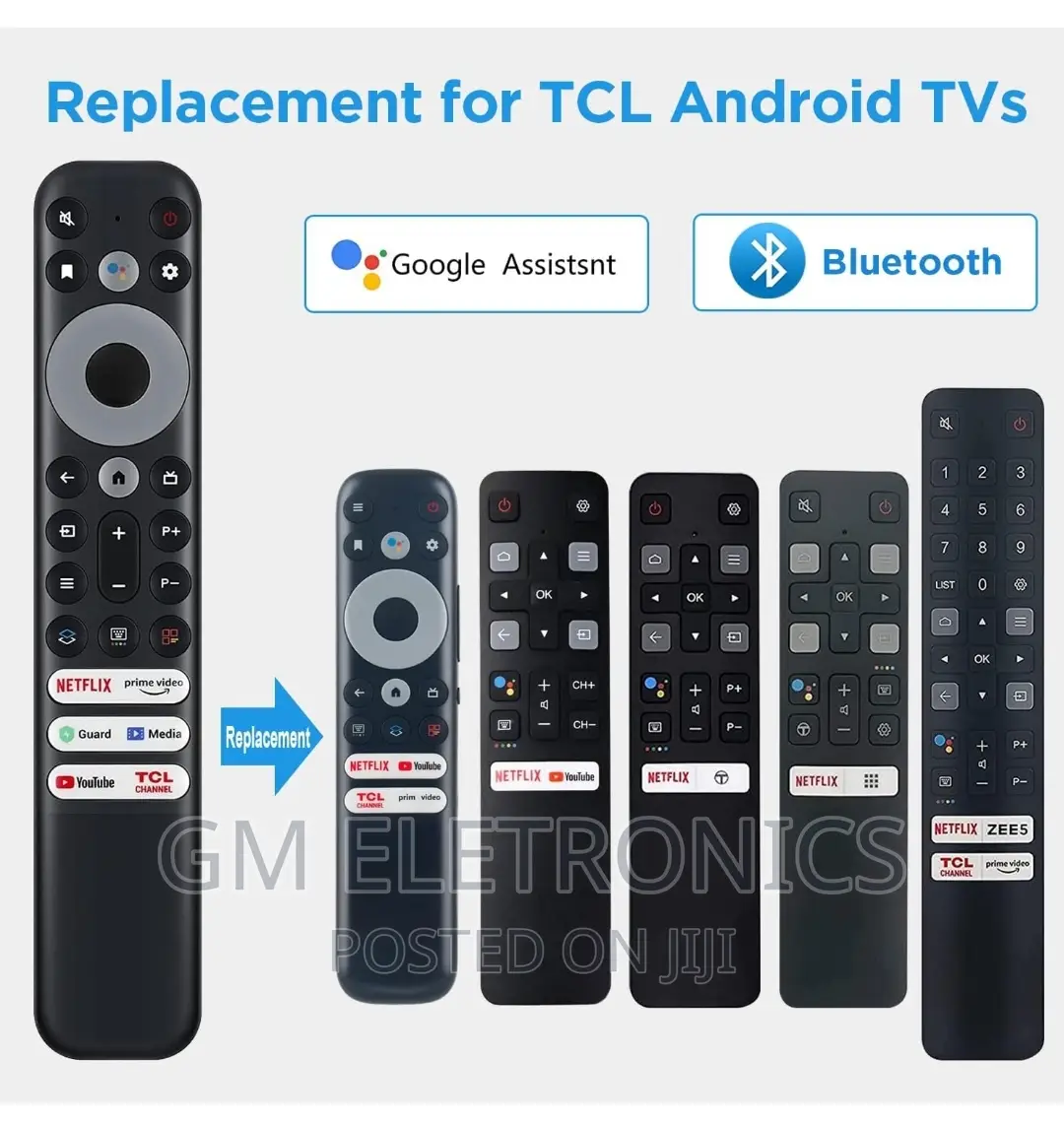 TCL Android TV Mini-Led Qled Uhd Smart TV Remote.