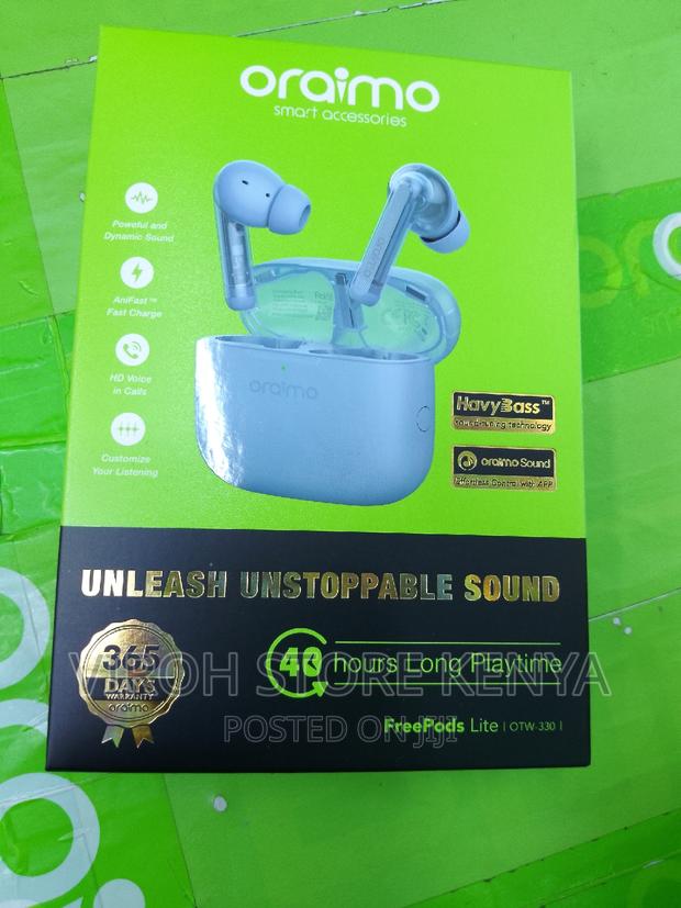 Genuine Oraimo Freepods Lite Earbuds 40hrs Playtime - thumbnail 2