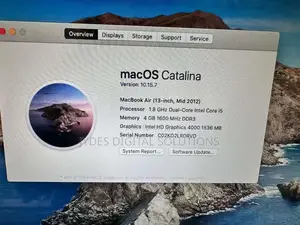 Laptop Apple MacBook Air 2012 4GB Intel Core I5 SSD 256GB