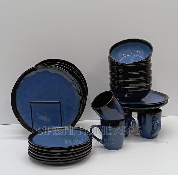24pcs Dinner Set Blue, Black - thumbnail 3