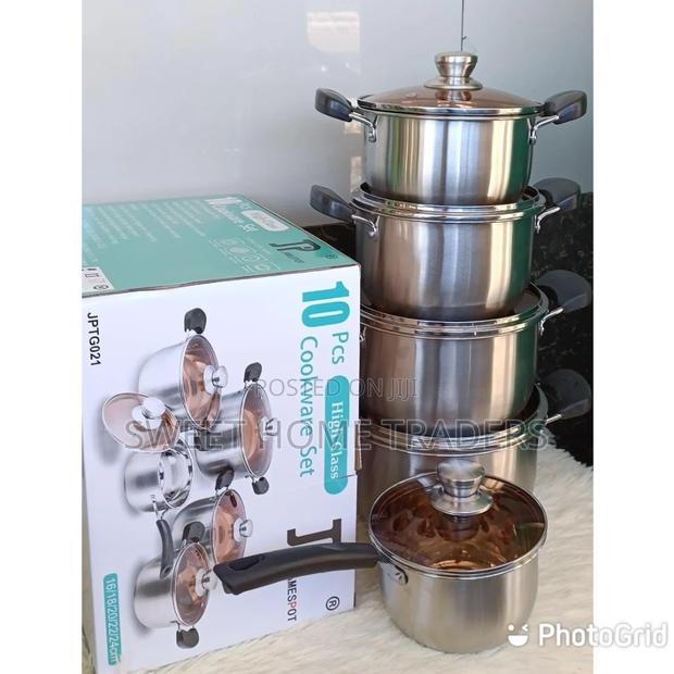 Jamespot 10PCS Cooking Pots Cookware Set 5pcs Pots+5pcs Lids