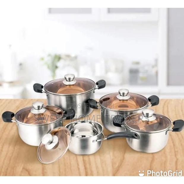 Jamespot 10PCS Cooking Pots Cookware Set 5pcs Pots+5pcs Lids