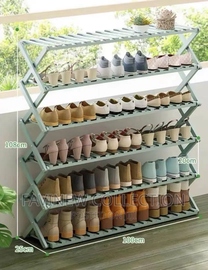 6-Tier Bamboo Shoe Rack Stand/Multifunctional Organizer