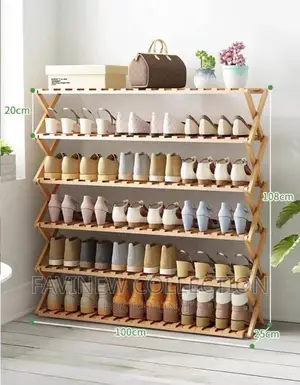 6-Tier Bamboo Shoe Rack Stand/Multifunctional Organizer