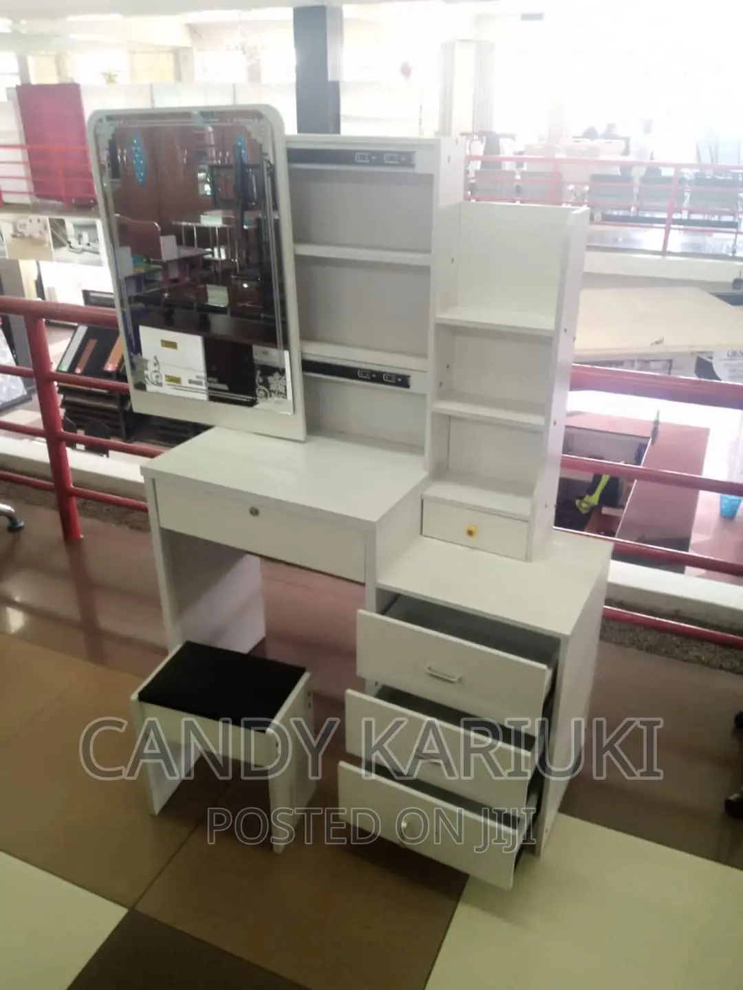 Sliding Mirror White Dresser