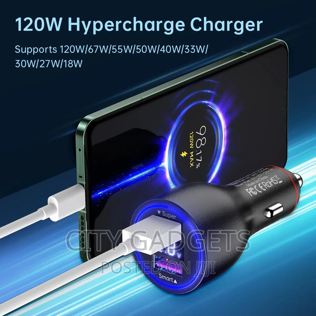 Xiaomi Car Charger 120W 67W Hypercharge Fast Charger