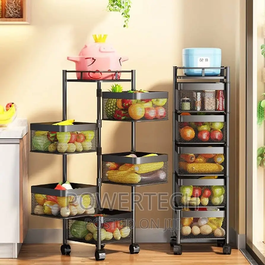 Square Rotating Multifunctional Storage Rack With Wheels