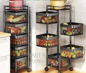 Rotating Storage Rack With Wheels -5 Tier - thumbnail 2