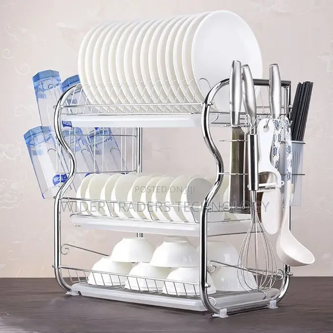 3 Tier Stainless Steel Dish Rack Drainer