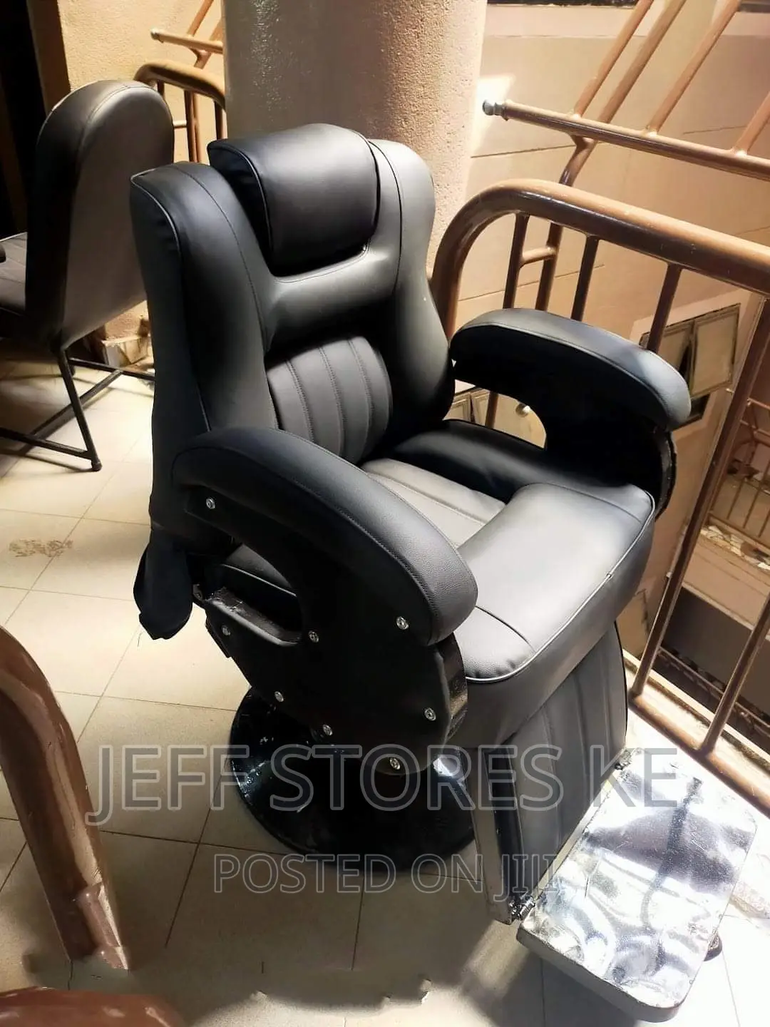 Jumbo Covered Black Barber Chair in Nairobi Central Salon Equipment