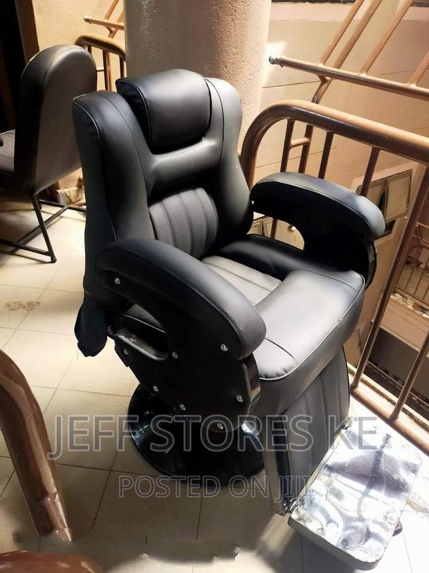 Jumbo Covered Black Barber Chair - main view
