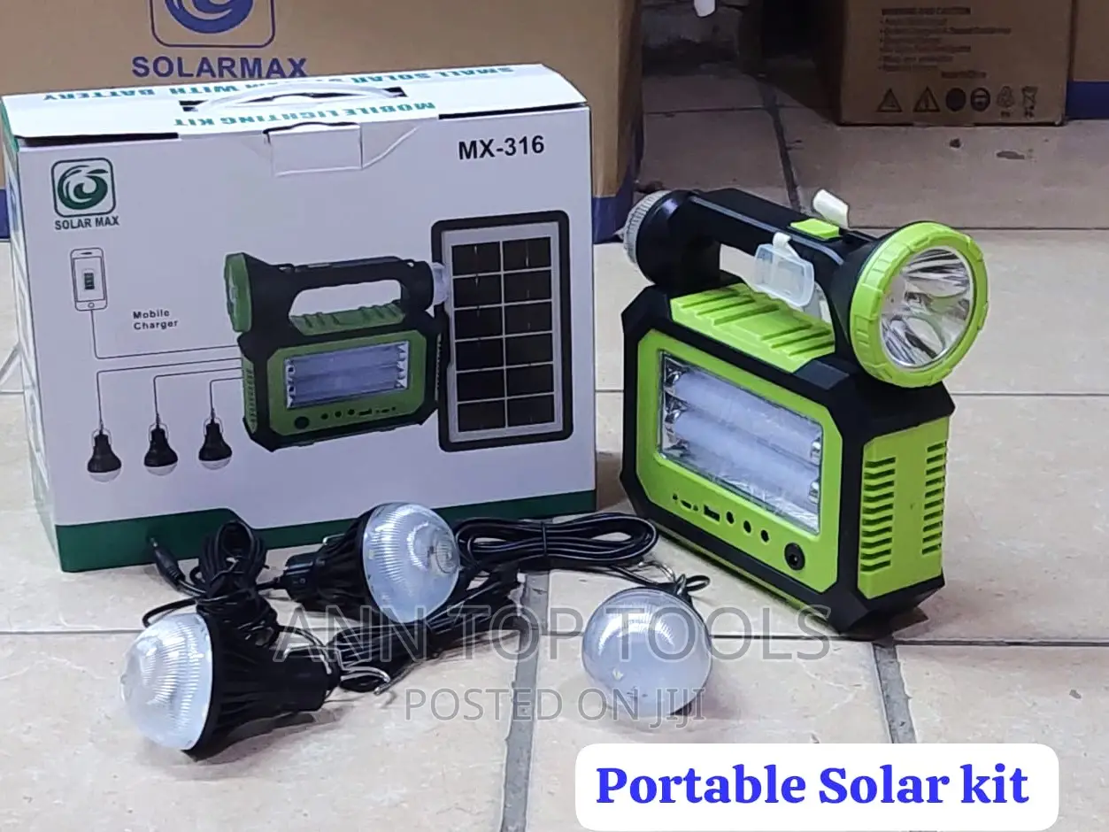 Solarmax Portable Solar Lighting Kit With Bulbs