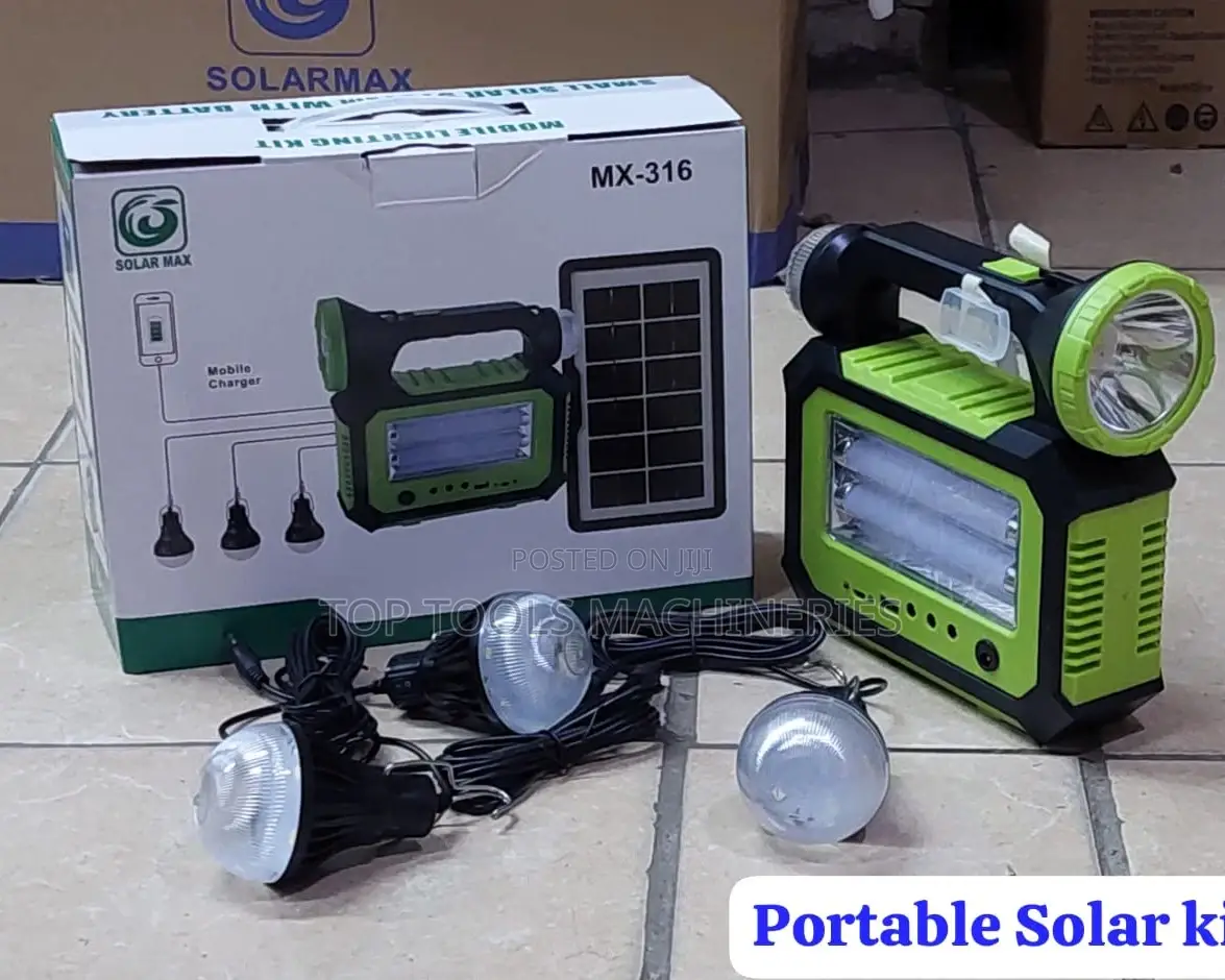 Solarmax Portable Solar Lighting Kit With Bulbs