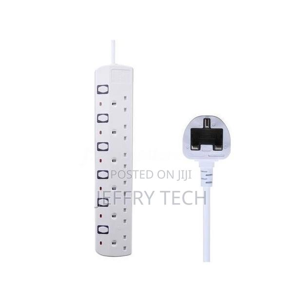 JSB 6-Way PORT Socket Power Extension Cable 5m White - main view