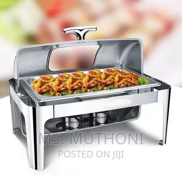 9l Heavy Gauge Stainless , Double Roll Top Chaffing Dish*