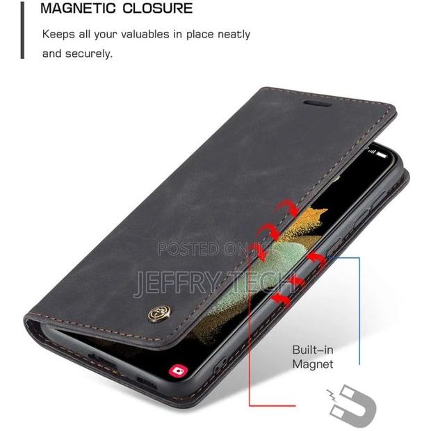 Leather Flip Case for Samsung Galaxy S21 Ultra - thumbnail 3