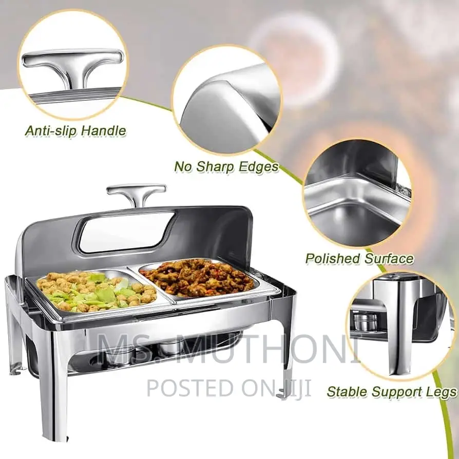 *Heavy Duty Roll Top Chaffing Dish With Glass Window