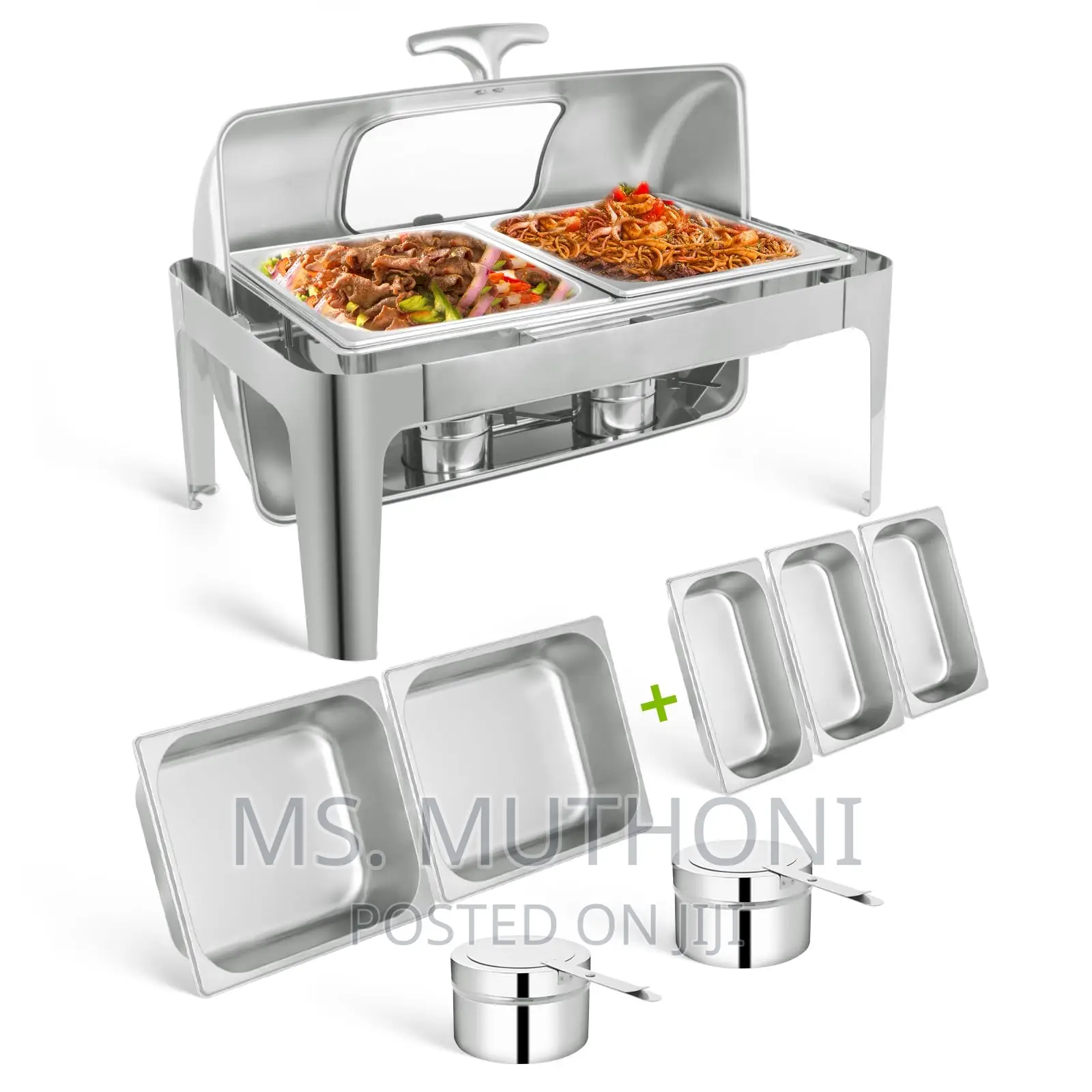 *Heavy Duty Roll Top Chaffing Dish With Glass Window