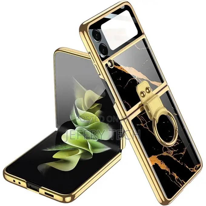 Samsung Galaxy Flip 4 Case, Plating Painted Marble Patterns