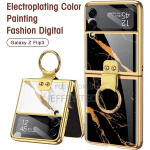 Samsung Galaxy Flip 4 Case, Plating Painted Marble Patterns