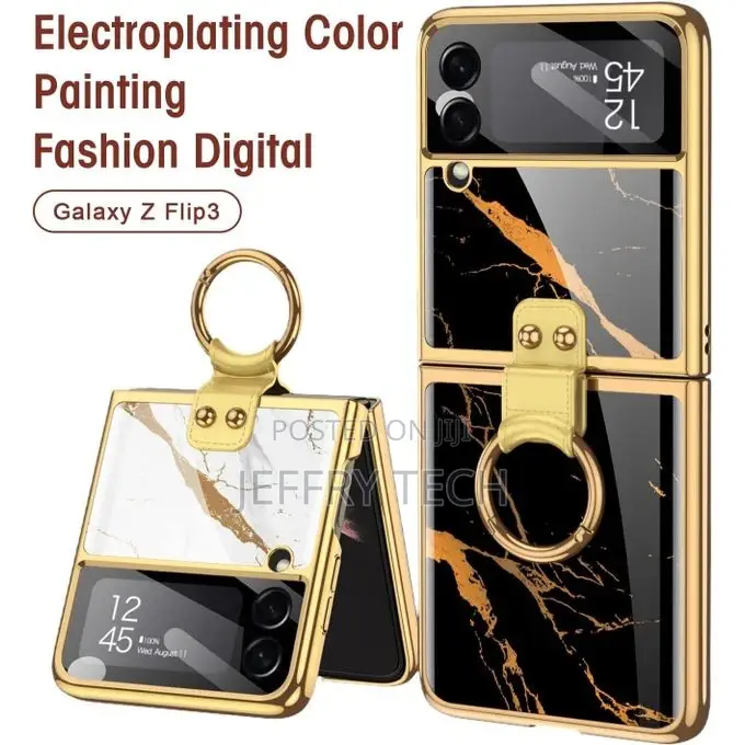 Samsung Galaxy Flip 4 Case, Plating Painted Marble Patterns