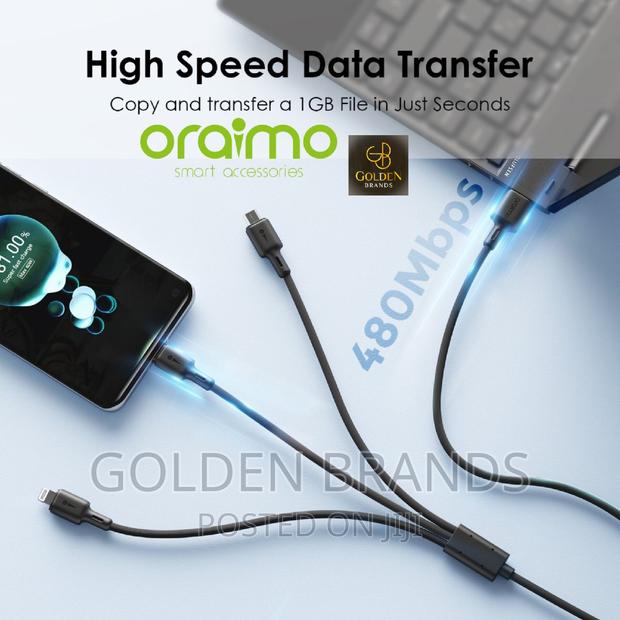 Oraimo Duraline 3A 1.2M Cable Lightning Type-C Micro USB - thumbnail 3