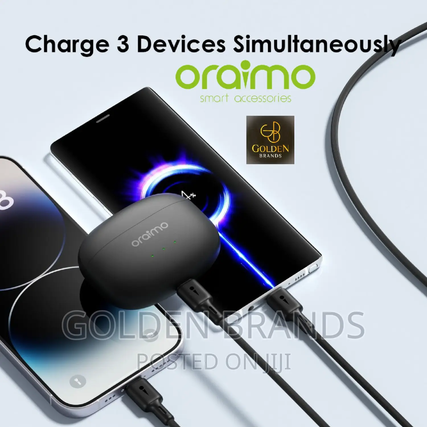 Oraimo Charger Cable 3 in One, Lightning, Type C, Micro USB