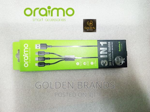Oraimo Charger Cable 3 in One, Lightning, Type C, Micro USB - thumbnail 4