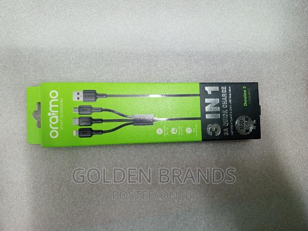 Oraimo Charger Cable 3 in One, Lightning, Type C, Micro USB - thumbnail 2