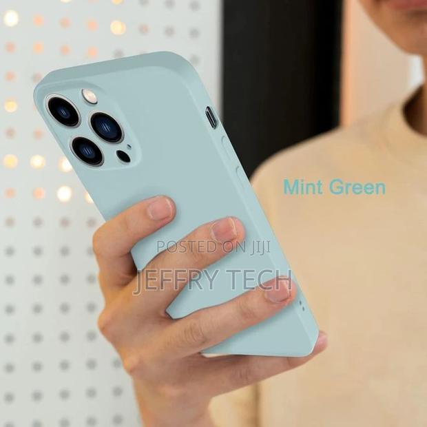 Mint Green iPhone 13 Pro Max Case, Liquid Silicone - thumbnail 2