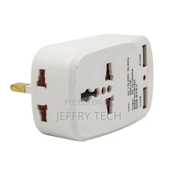 Multi-Plug Adapter With DUAL USB Charging Port - thumbnail 2