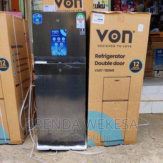 Von Vart-18dms Double Door Fridge 138l – Stainless Steel - thumbnail 2