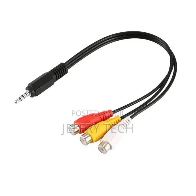 1pc 3.5mm Mini Aux Male Stereo to 3 Female Audio Video AV Ad