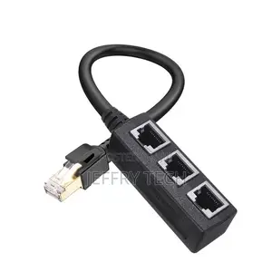 RJ45 Male to Female Port Ethernet Network Splitter Adapter C